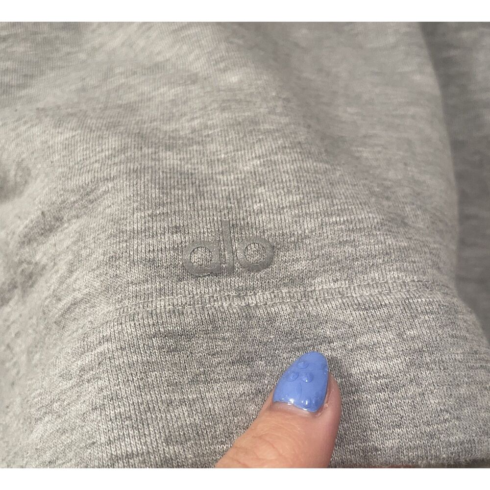 Alo Yoga Oversized Long Sleeve Cropped Hoodie Gray Size XS - Picture 7 of 8